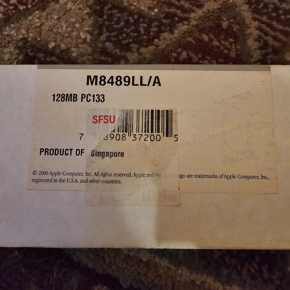 Apple Memory Module 2X128 MB PC133 Sealed Package Paperwork Open Box - Image 2 of 4