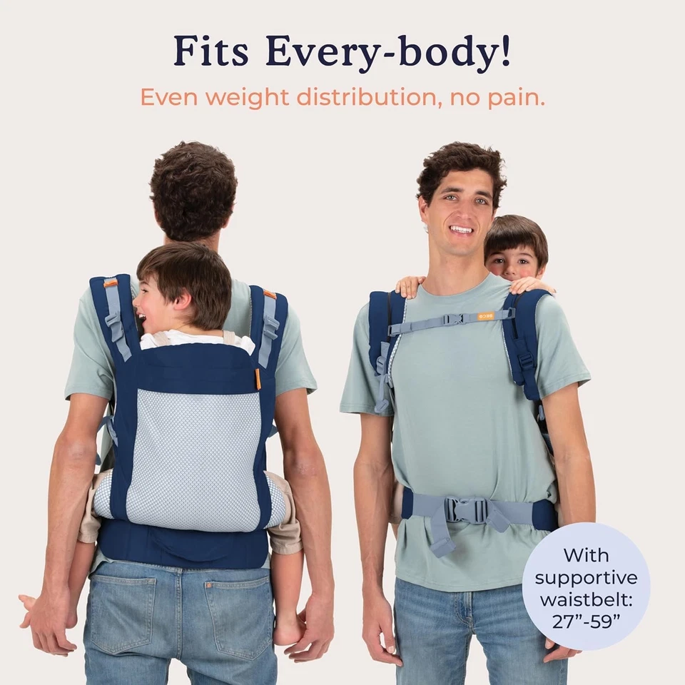 Carrier 3D Mesh Navy | Ergonomic Backpack & Front Carry 20-60 lbs - Image 4 of 4
