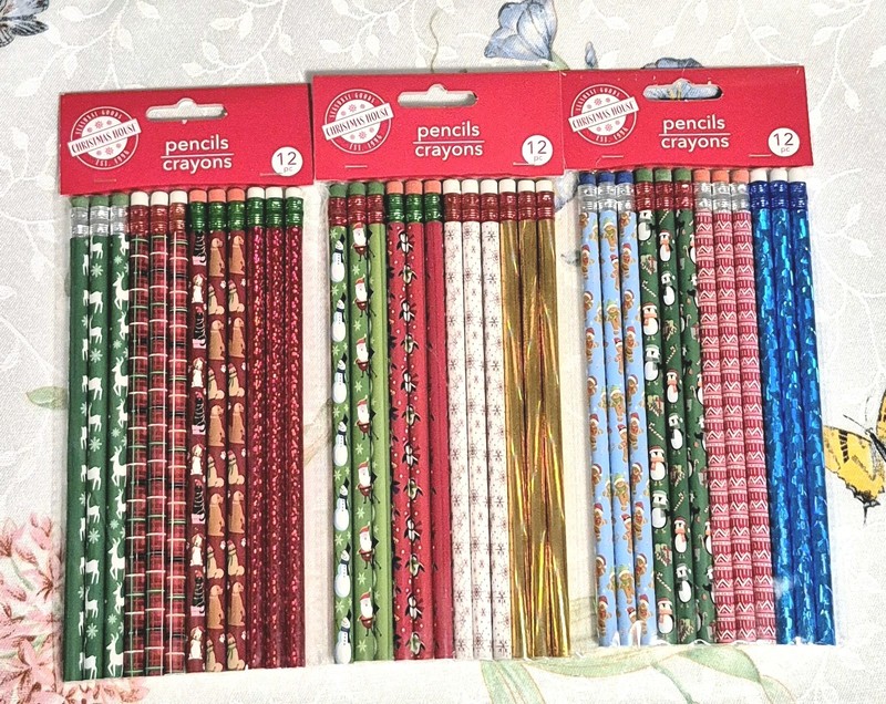 NEW! 3- 12 Pack Christmas HOLIDAY Pencils Stocking Stuffer School Crafts Gifts