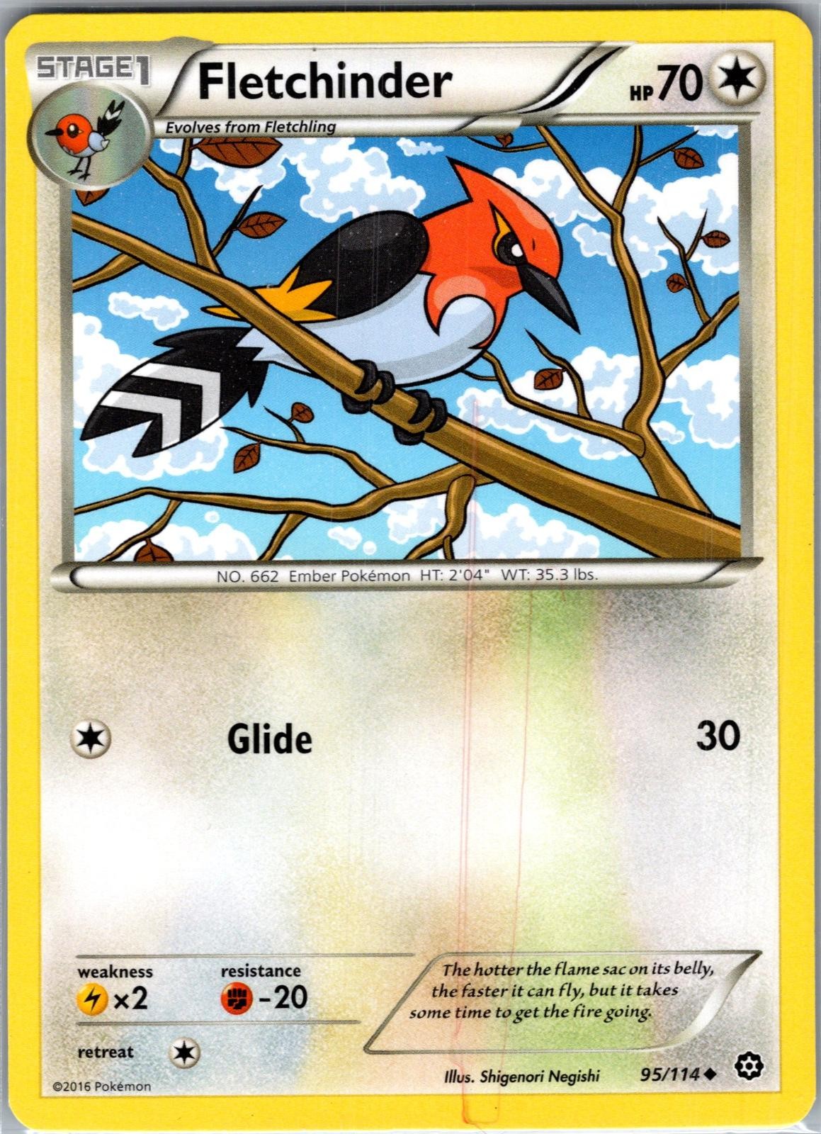 Fletchinder 95/114 Uncommon Steam Siege Pokemon Near Mint