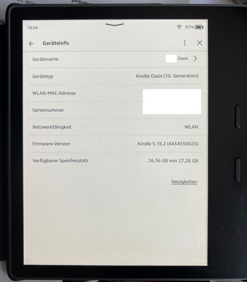 Kindle Oasis 10. Generation 32 GB wie neu !!!