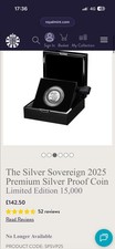 The royal mint silver sovereign coin 2025 premium proof with  privy mark.