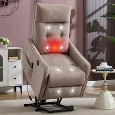 Electric Lift Chair with Heat and Massage, Dual Motor Recliner Lift Chair with I