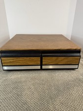 Vintage Walmart VHS 24 Tape Holder Faux Wood 2 Drawer Cabinet Storage Case