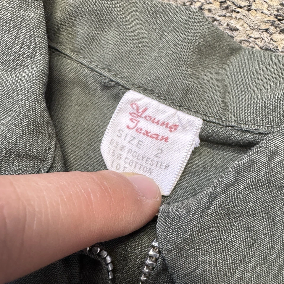 Uniforme del Ejército de Estados Unidos de Colección Niño Pequeño Talla 2 Joven Texano Verde Traje Disfraz Una Pieza Foto 4 de 4