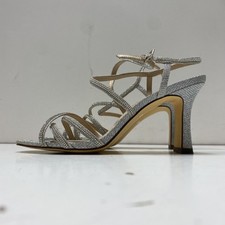 Nina Anna True Silver Luna Shine Strappy Heeled Sandals Women's Size 6.5