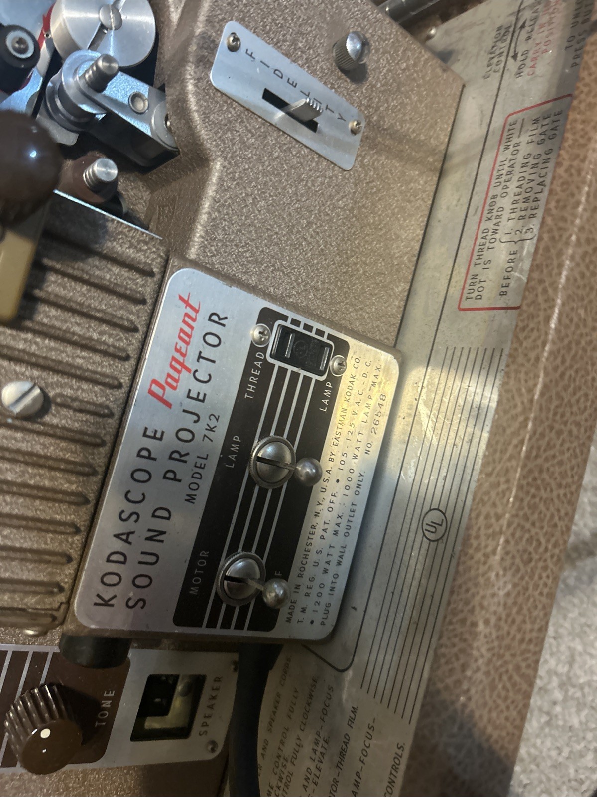 Kodak Kodascope Pageant Sound Projector Vintage 16mm Model 7K2