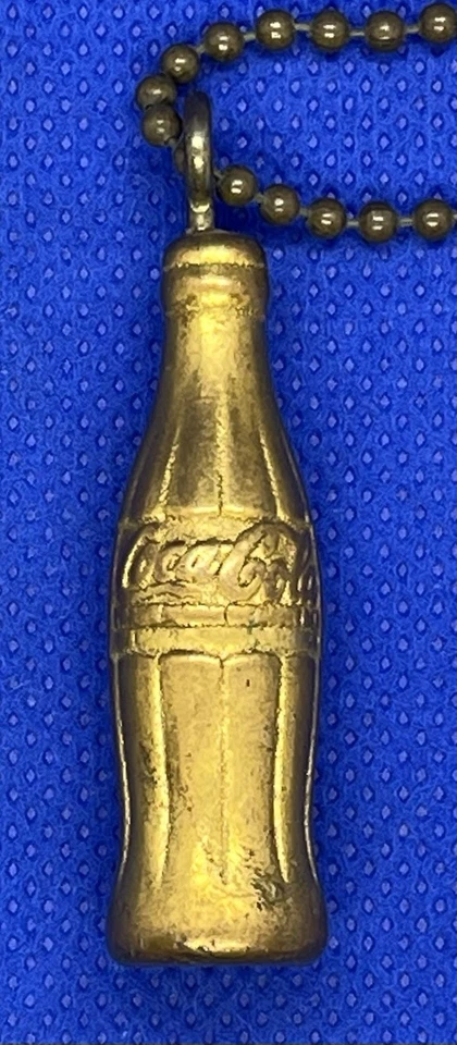 Vintage COCA-COLA Bottle Brass/Gold Tone Keychain Fob - Outstanding - Image 3 of 4