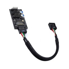 9Pin USB Hub Connector USB Splitter 1 to 3 USB2.0 9Pin Header Board Cable4306