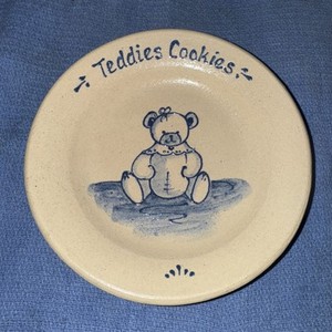 Bear Teddies Cookies Clay Dish Vintage Plate Teddy Bear