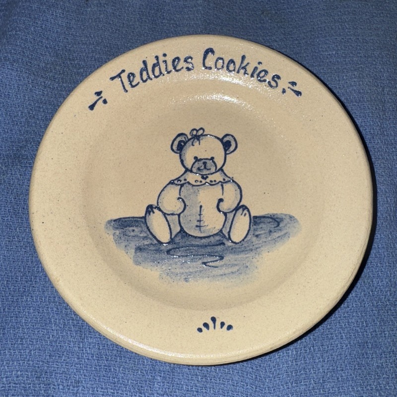Bear Teddies Cookies Clay Dish Vintage Plate Teddy Bear