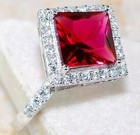 2CT Heat Treated Rubellite Tourmaline 925 Sterling Silver Ring Sz 7 &5-4 — photo 2