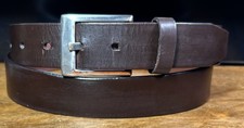 Banana Republic Brown Leather Belt Sz36 1-5/16 Wide Read Desc