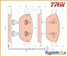 Brake pad set, disc brake Cotec TRW GDB1883 for Audi A8