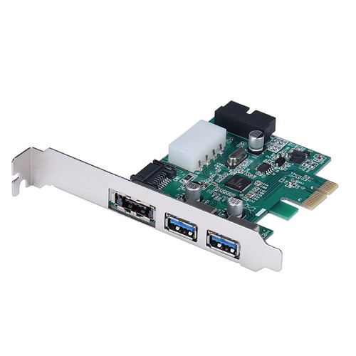 Power eSATA II & USB 3.0 HUB Combo PCI-E Card with Motherboard 20 pin Connector - 第 1/4 張圖片