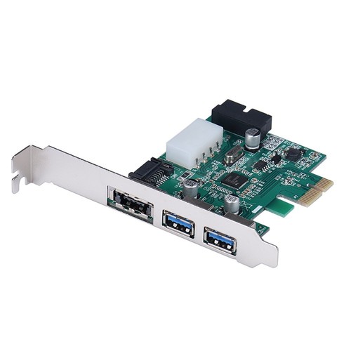 Power eSATA II & USB 3.0 HUB Combo PCI-E Card with Motherboard 20 pin Connector - Picture 1 of 4