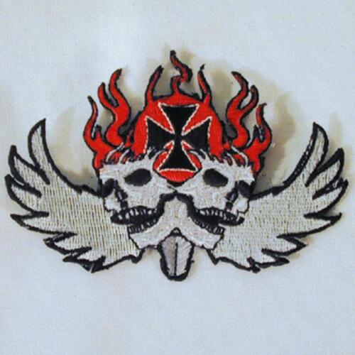 IRON CROSS SKULLS WINGS EMBROIDERED PATCH P181 iron on sew biker JACKET patches - Picture 1 of 1