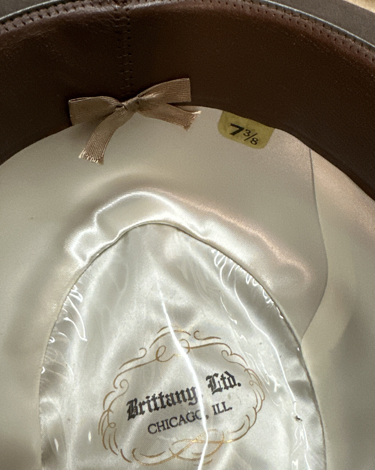 Cappello Fedora da uomo vintage Keens British marrone fascia grosgrain taglia 7 3 8