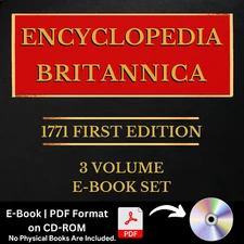 ENCYCLOPEDIA BRITANNICA 1771 FIRST 1ST EDITION (ALL 3 Volumes) E-Book Set on CD