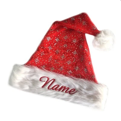 SCHNOSCHI Cappello natalizio ricamato con NOME, Nicola Xmas Cappello di San Nicola, per adulti
