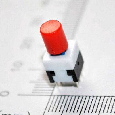 8.5 x 8.5 x 21mm Red Cap Tactile Tact Push Button Switch Latching Lock PK20 #F7