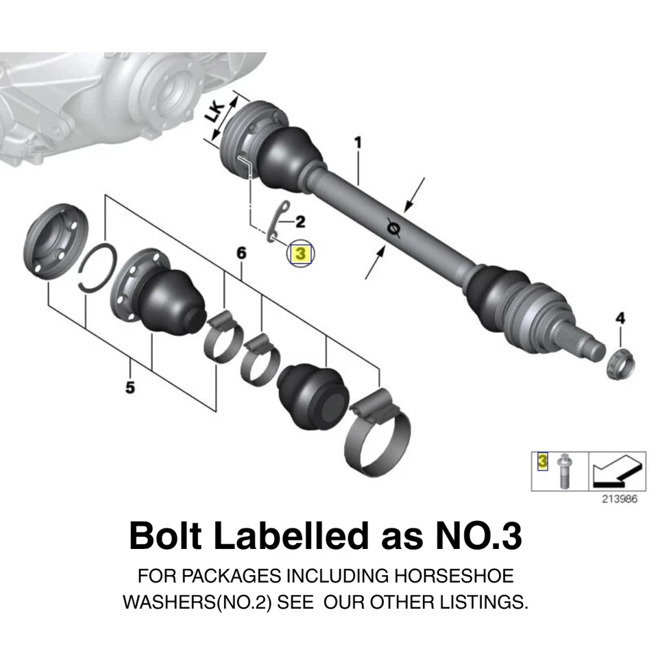 12x E85 E86 E89 REAR AXLE INNER OUTPUT DRIVESHAFT BOLT SCREW NEW GENUINE BMW - Image 3 of 3