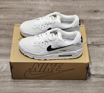 SALE! NIKE W AIR MAX 90 WHITE/BLACK SZ 6W NIB YR 2021  DH8010 101  WM'S CLASSIC