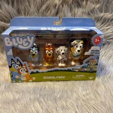 Bluey School Pack Figures Kid Toys Rusty Chloe Calypso Toy Set