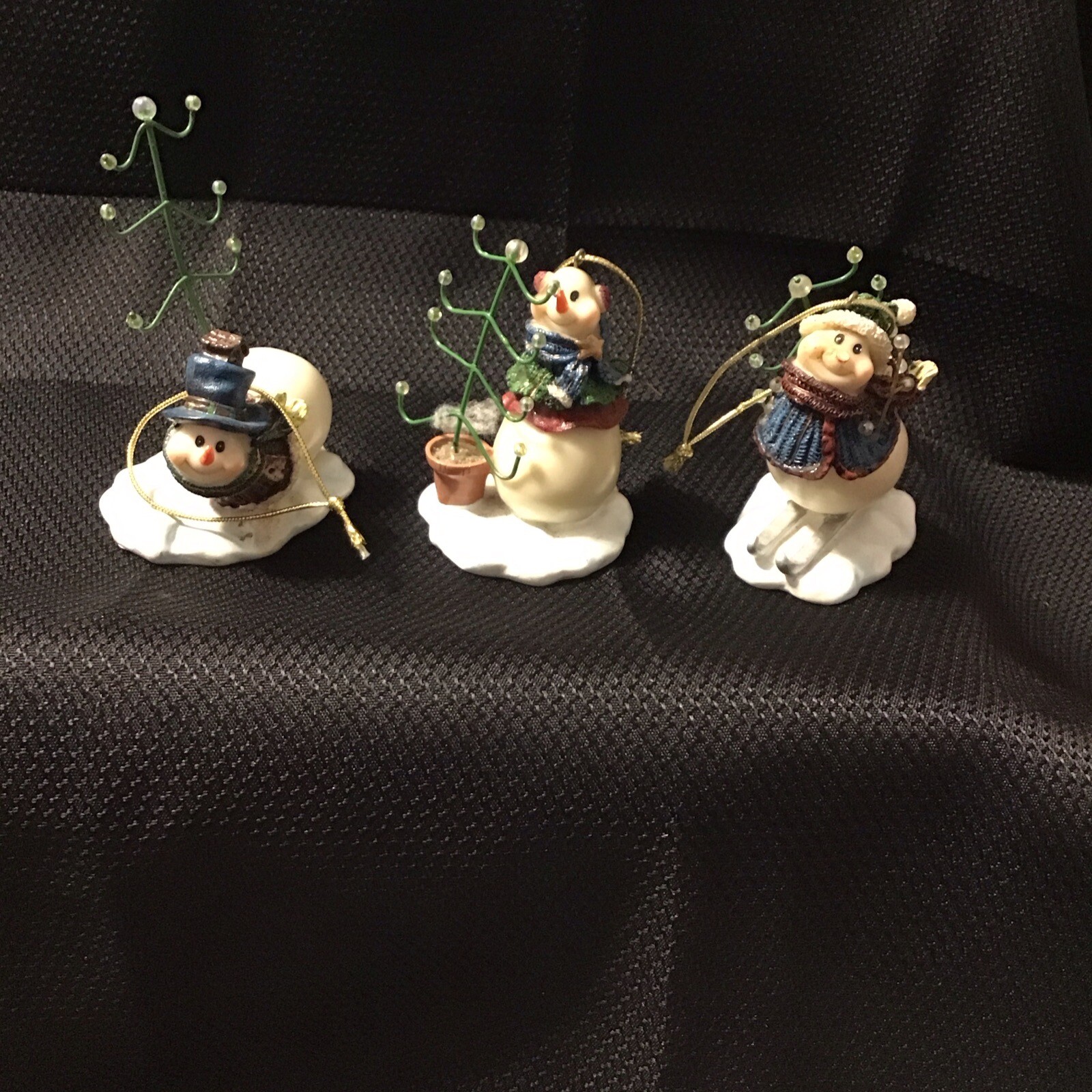 Set of 3 Home Interiors Snow Play Ornaments Snowmen 57096 (2004) Plus 1 Extra