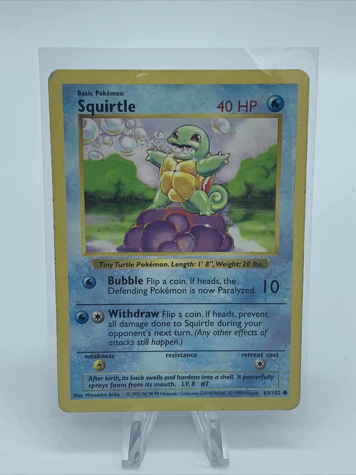 Squirtle 63/102 Shadowless Base Set Pokemon Card