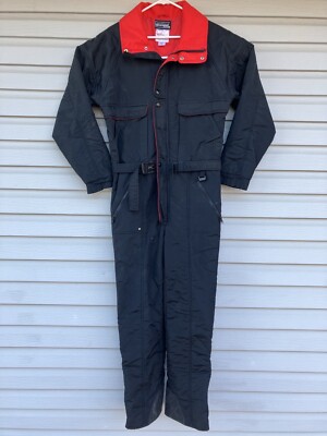 Skitique Insulated Snow Suit Mens Size Medium Black Coveralls Jumpsuit One Piece