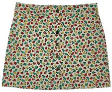 J. Crew Mercantile Button Front Multicolor Floral Print Skirt Size 6 Pockets
