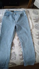 Image of Women's Levi's 501 Cropped Straight Leg Jeans Blue White W28 L28  Style 3620002