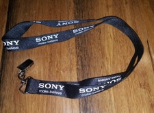 Lot 10 Sony make Believe Lanyard Strap Black ID Badge Clip Holder