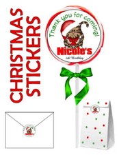 CHRISTMAS BIRTHDAY PARTY FAVORS STICKERS LABELS for your favors