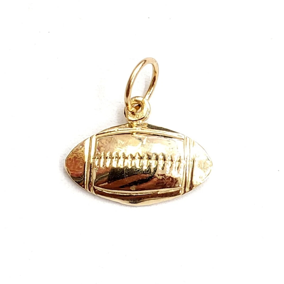 14k yellow Gold tiny football ball Pendant charm sport fine