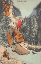 TAKING A REST JAPAN WATERCOLOR ORSONI POSTCARD (c. 1910)