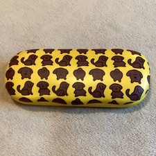 Yellow And Brown Dog Hard Clamshell Eyeglasses Case