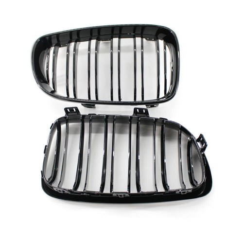 2X Front Kidney Grille Grill For BMW 1 Series E81 E82 E87 E88 07-13 Gloss Black - Picture 8 of 10