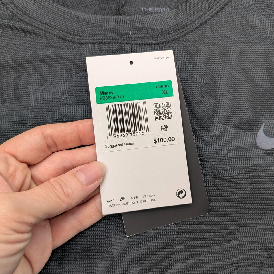 Nova Camisa Masculina Nike Manga Longa Tamanho XL Therma-FIT ADV Running Division Cinza Camuflagem - Imagem 4 de 4