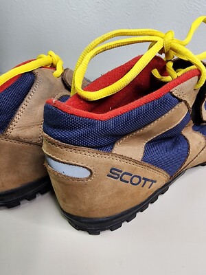 Vtg scott mens 12.5 -over rock- mountain cycling shoes suede 