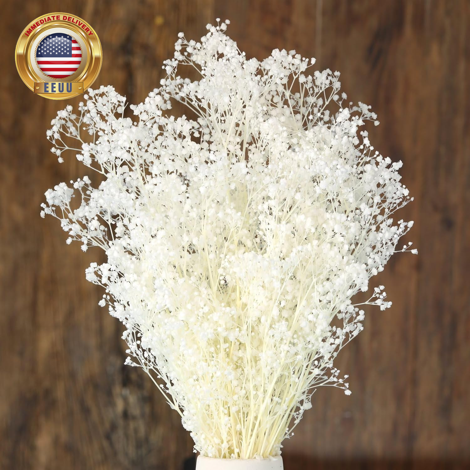 Dried Flowers Babys Breath Bouquet, 3000+ Natural Baby Breath Flowers, 17'' Real-image