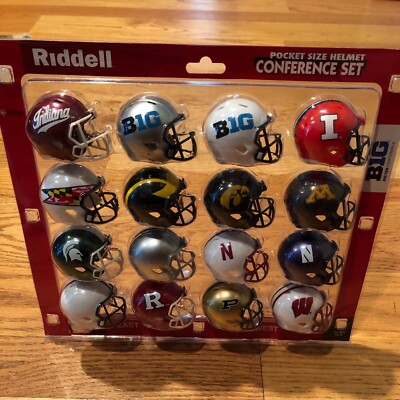 NFL Conference Set ミニヘルメット 16個セット Big 10 Riddell Pocket Size Conference Football Helmet Set - Pre