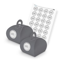 Itenga Set Danke Stempeldesign M83 24X Geschenkbox Grau Mit Griff Und Sticker