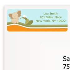 Elephant Baby Neutral Shower Personalized Return Address Stickers 27 label
