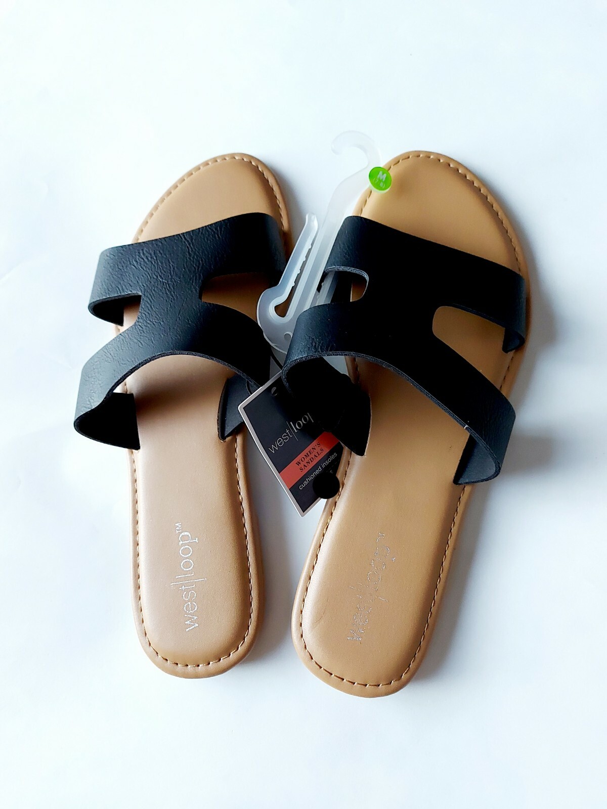 Women's Slip-On Sandals Black Cushioned Insoles, Casual Comfort Size M  49022016583 | eBay