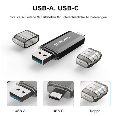 High Speed USB 3.0 Flash Drive 128G Type C Memory Photo Stick for iPhone Android