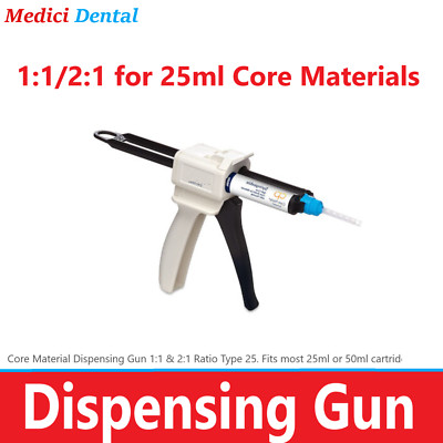 Dental Core Material Gun Dispensing Gun for 25 ml Cartridges, 1:1 Automix Gun 