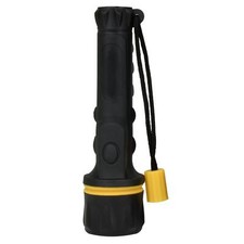 Image of Heavy Duty LED Rubber Torch 2x AA Wrist Strap Shockproof Simple One Large Button