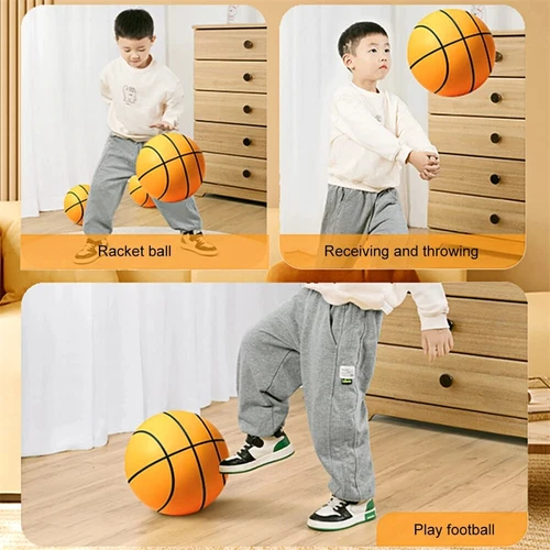 Silent Basketball, Indoor Training Foam Ball Soft Quiet Basketball Safe 24cm UK - Picture 2 of 8